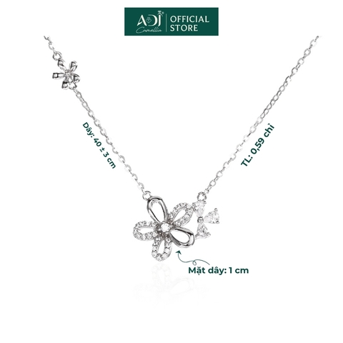 Dây chuyền Trang sức bạc 925 ADJ thanh lịch thời trang cao cấp Hoa Khai Phú Quý SD5459AD