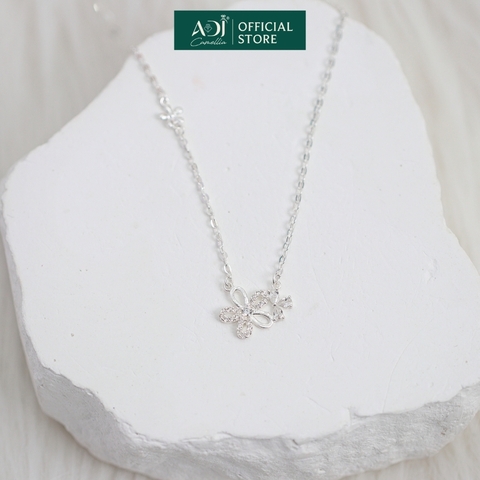 Dây chuyền Trang sức bạc 925 ADJ thanh lịch thời trang cao cấp Hoa Khai Phú Quý SD5459AD