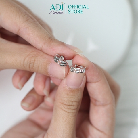 Khuyên Tai Nữ Bạc ADJ 925 Silver Wave Gợn Sóng Xoắn Cá Tính Phá Cách SB118198