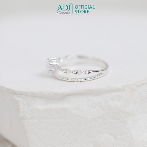 Nhẫn Bạc Nữ ADJ 926 Đính Đá Họa Tiết Lượn Sóng Phụ Kiện Trang Sức Nữ SN15611AD