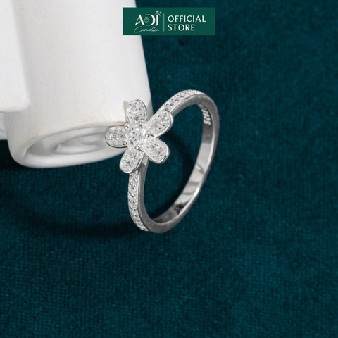 Bộ sản phẩm Trang sức bạc 925 ADJ đính đá CZ sang trọng cao cấp Bông hoa 5 cánh