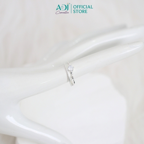 Nhẫn Bạc Nữ ADJ 926 Đính Đá Họa Tiết Lượn Sóng Phụ Kiện Trang Sức Nữ SN15611AD