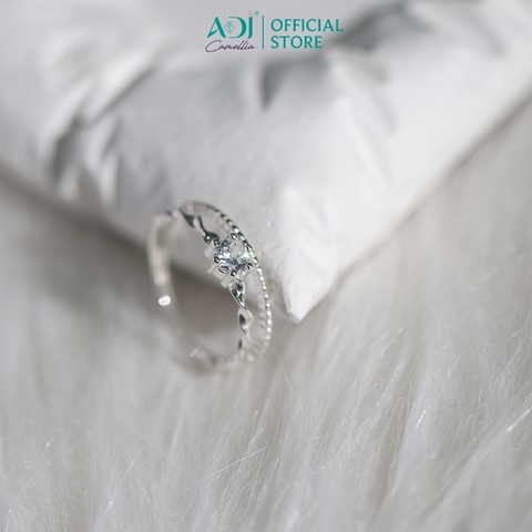 Nhẫn Bạc Nữ ADJ 926 Đính Đá Họa Tiết Lượn Sóng Phụ Kiện Trang Sức Nữ SN15611AD