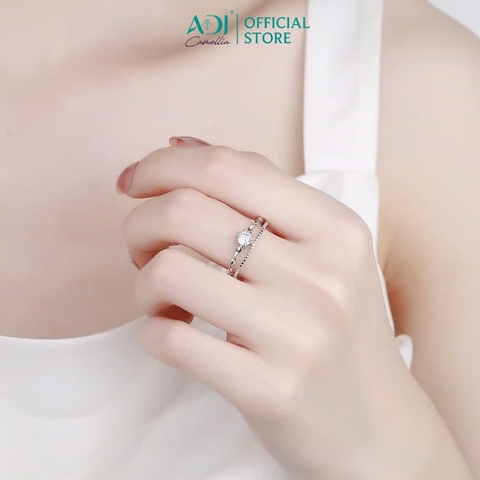 Nhẫn Bạc Nữ ADJ 926 Đính Đá Họa Tiết Lượn Sóng Phụ Kiện Trang Sức Nữ SN15611AD