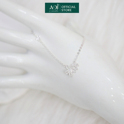 Dây chuyền Trang sức bạc 925 ADJ thanh lịch thời trang cao cấp Hoa Khai Phú Quý SD5459AD