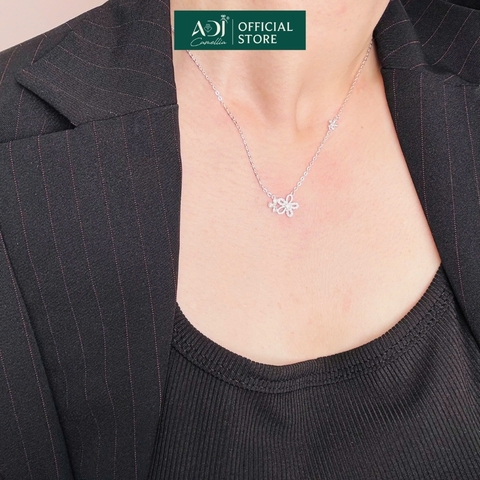 Dây chuyền Trang sức bạc 925 ADJ thanh lịch thời trang cao cấp Hoa Khai Phú Quý SD5459AD