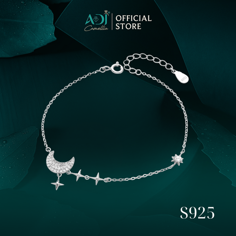 Lắc chân Trang sức bạc 925 ADJ Lunar Starry Ánh Trăng Và Tinh Tú Lung Linh Bay Bổng  SL16205AD