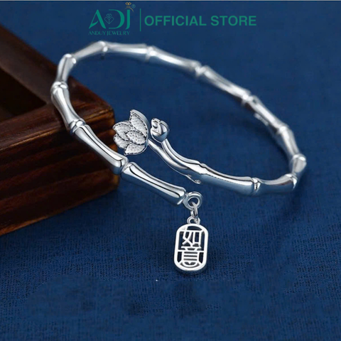 Vòng Tay Nữ Bạc ADJ 999 Hình Cây Tre Zuri May Mắn Phụ Kiện Trang Sức Nữ Cao Cấp SVC15456AD