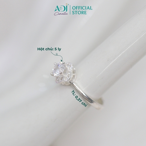 Bộ sản phẩm  Trang sức bạc 925 ADJ đính đá CZ sang trọng cao cấp Hoa 4 Cánh Mã 3