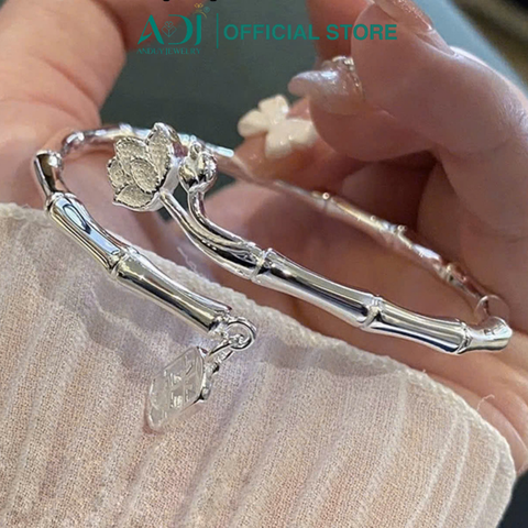 Vòng Tay Nữ Bạc ADJ 999 Hình Cây Tre Zuri May Mắn Phụ Kiện Trang Sức Nữ Cao Cấp SVC15456AD