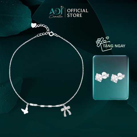 Lắc chân Trang sức bạc 925 ADJ Chic Bow Nơ và Bướm Ngọt Ngào Nữ Tính - SL16206AD