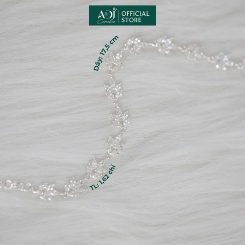 Lắc tay Trang sức bạc 925 ADJ thanh lịch thời trang cao cấp Lá Ngọc Sang Trọng SLTC12878AD