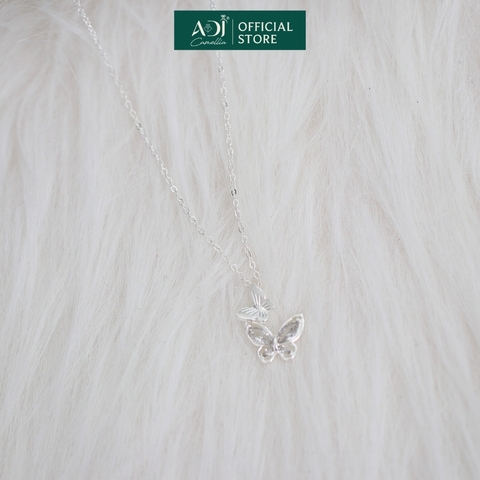Dây chuyền Trang sức bạc 925 ADJ thanh lịch thời trang cao cấp Bướm Đôi Thanh Thoát SD10899AD
