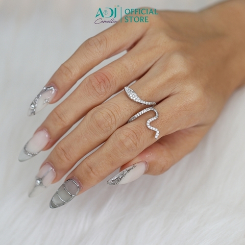 Nhẫn nữ Trang sức bạc 925 ADJ an toàn Xà Vương Uốn Lượn Bí Ẩn - SN11867AD