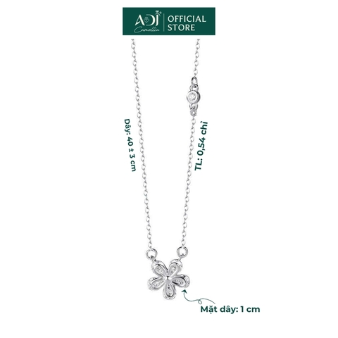 Dây chuyền Trang sức bạc 925 ADJ thanh lịch thời trang cao cấp Cánh Hoa Nhẹ Nhàng SD108104AD