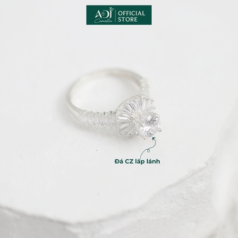 Nhẫn Trang sức bạc 925 ADJ đính đá CZ sang trọng cao cấp Vẻ Đẹp Rực Rở SN14530AD