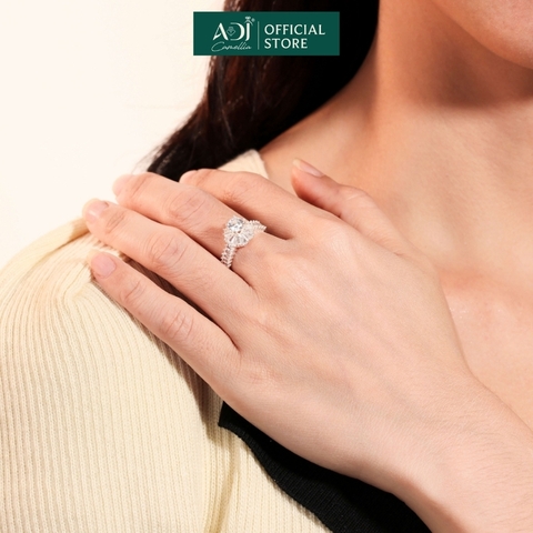 Nhẫn Trang sức bạc 925 ADJ đính đá CZ sang trọng cao cấp Vẻ Đẹp Rực Rở SN14530AD