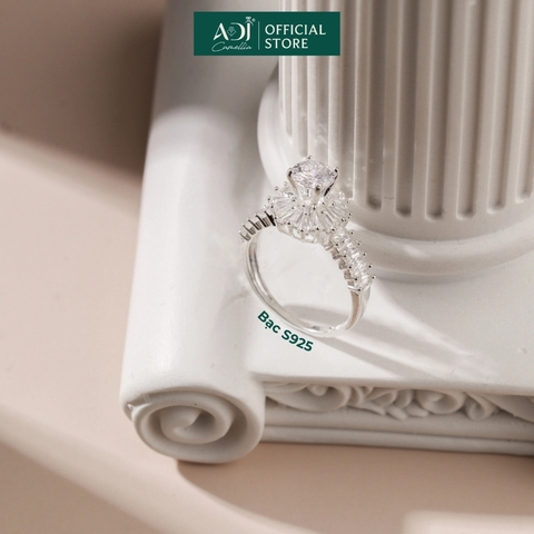 Nhẫn Trang sức bạc 925 ADJ đính đá CZ sang trọng cao cấp Vẻ Đẹp Rực Rở SN14530AD