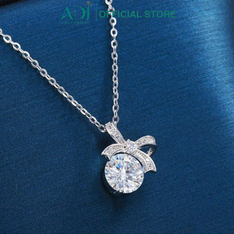 Dây Chuyền Nữ Bạc ADJ 925  Pha Lê Swarovski Hình Chiếc Nơ Phụ Kiện Trang Sức Nữ Cao Cấp SD54127AD