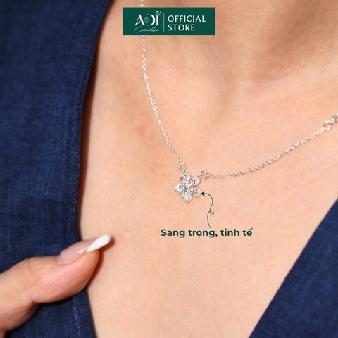 Dây chuyền Trang sức bạc 925 ADJ thanh lịch thời trang cao cấp Cánh Hoa Nhẹ Nhàng SD108104AD