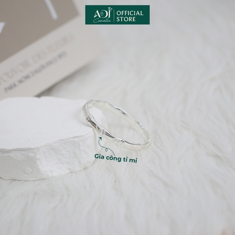 Vòng Tay Nữ Bạc ADJ 999 Cây Trúc Lá Tre May Mắn Phụ Kiện Trang Sức Nữ Cao Cấp SVC15445AD