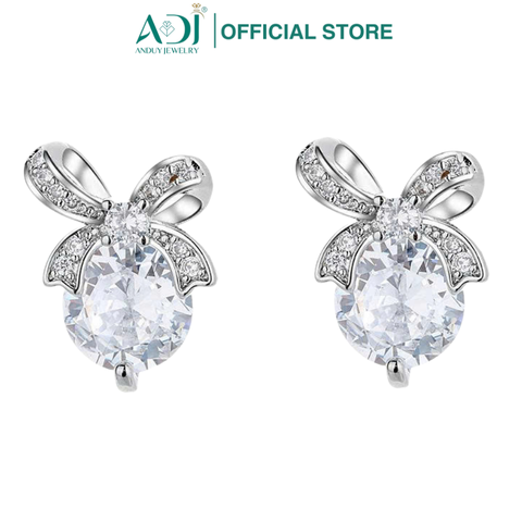 Bông Tai Nữ Bạc ADJ 925  Nơ Swarovski Lắp Lánh Phụ Kiện Trang Sức Nữ Cao Cấp SB5417AD