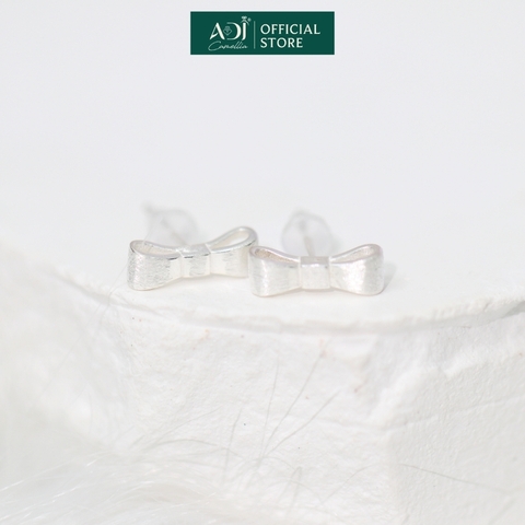 Bông tai Trang sức bạc 925 ADJ sang trọng cao cấp Chiếc Nơ Thanh Lịch - SB118183AD