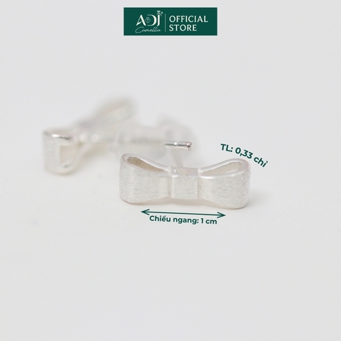 Bông tai Trang sức bạc 925 ADJ sang trọng cao cấp Chiếc Nơ Thanh Lịch - SB118183AD