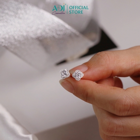 Bộ sản phẩm  Trang sức bạc 925 ADJ đính đá CZ sang trọng cao cấp Hoa 4 Cánh Mã 3