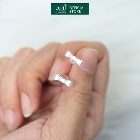 Bông tai Trang sức bạc 925 ADJ sang trọng cao cấp Chiếc Nơ Thanh Lịch - SB118183AD