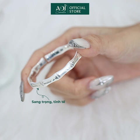Vòng Tay Nữ Bạc ADJ 999 Cây Trúc Lá Tre May Mắn Phụ Kiện Trang Sức Nữ Cao Cấp SVC15445AD