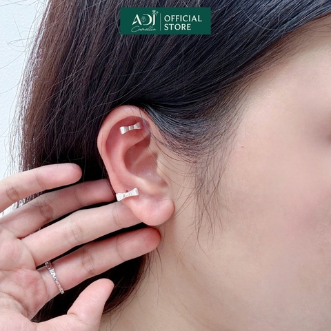 Bông tai Trang sức bạc 925 ADJ sang trọng cao cấp Chiếc Nơ Thanh Lịch - SB118183AD