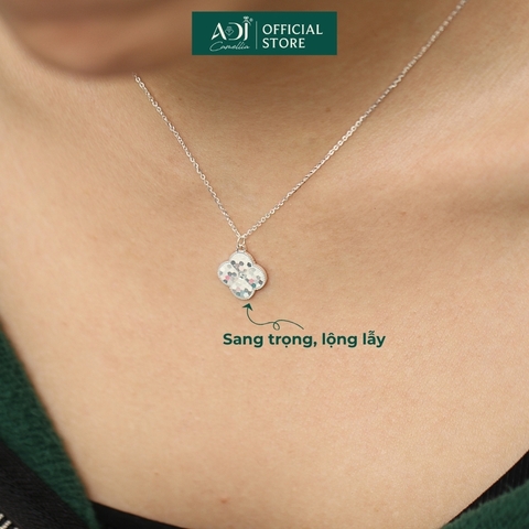 Dây chuyền Trang sức bạc 925 ADJ thanh lịch thời trang cao cấp Cánh Hoa May Mắn SD146100AD