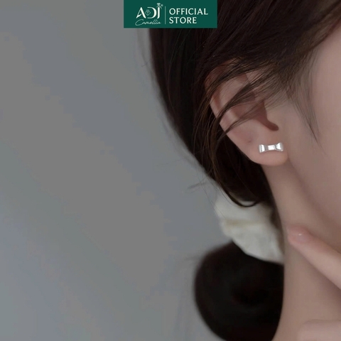 Bông tai Trang sức bạc 925 ADJ sang trọng cao cấp Chiếc Nơ Thanh Lịch - SB118183AD
