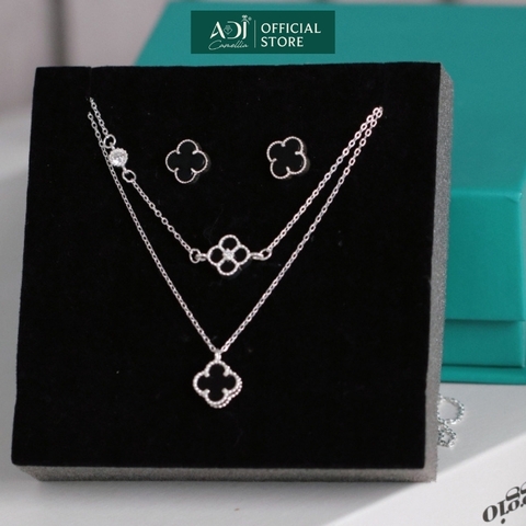 Dây chuyền trang sức bạc 925 ADJ đính đá CZ sang trọng cao cấp hoa - SD134161