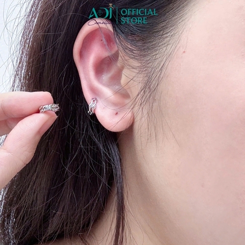 Khuyên Tai Nữ Bạc ADJ 925 Silver Wave Gợn Sóng Xoắn Cá Tính Phá Cách SB118198