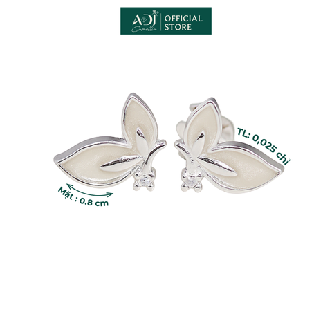 Bông tai Bạc Nữ ADJ Hai Nửa Cánh Bướm Lấp Lánh Sang Trọng Nữ Tính SB15625AD