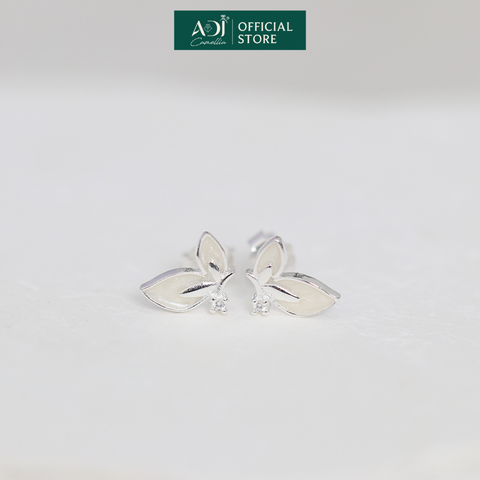 Bông tai Bạc Nữ ADJ Hai Nửa Cánh Bướm Lấp Lánh Sang Trọng Nữ Tính SB15625AD