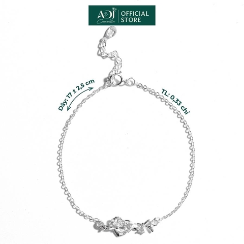 Lắc tay Hoa Tuyết Đính Đá Trang sức bạc 925 ADJ - SLT108104AD