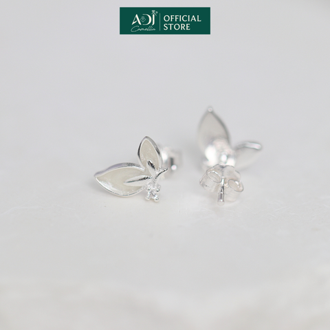 Bông tai Bạc Nữ ADJ Hai Nửa Cánh Bướm Lấp Lánh Sang Trọng Nữ Tính SB15625AD