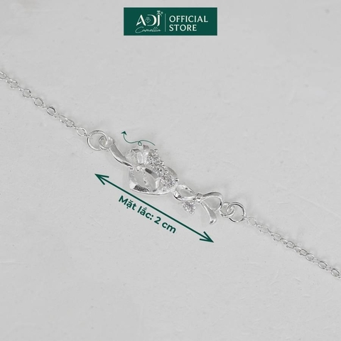 Lắc tay Hoa Tuyết Đính Đá Trang sức bạc 925 ADJ - SLT108104AD