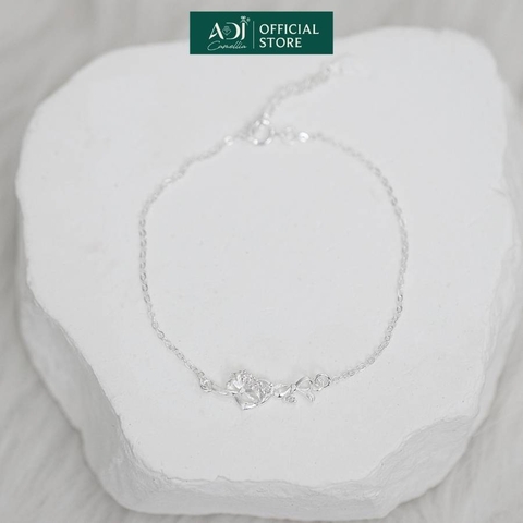 Lắc tay Hoa Tuyết Đính Đá Trang sức bạc 925 ADJ - SLT108104AD