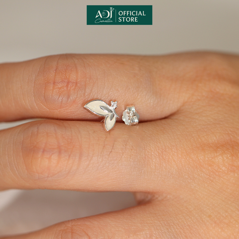 Bông tai Bạc Nữ ADJ Hai Nửa Cánh Bướm Lấp Lánh Sang Trọng Nữ Tính SB15625AD