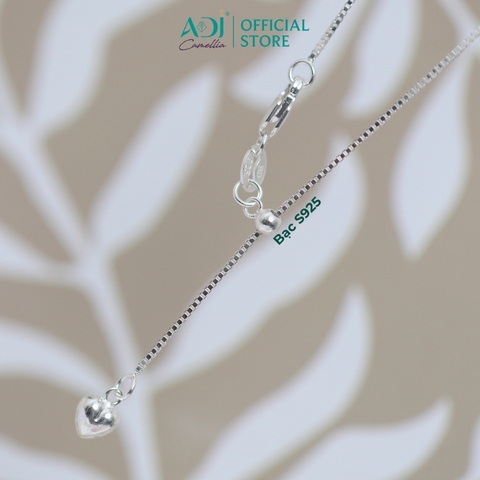 Dây Chuyền Nữ Bạc ADJ 925 Trái Tim Buông Rũ Nhẹ Nhàng Thanh Lịch Phụ Kiện Trang Sức Nữ SDC146123AD