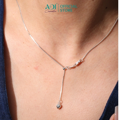 Dây Chuyền Nữ Bạc ADJ 925 Trái Tim Buông Rũ Nhẹ Nhàng Thanh Lịch Phụ Kiện Trang Sức Nữ SDC146123AD