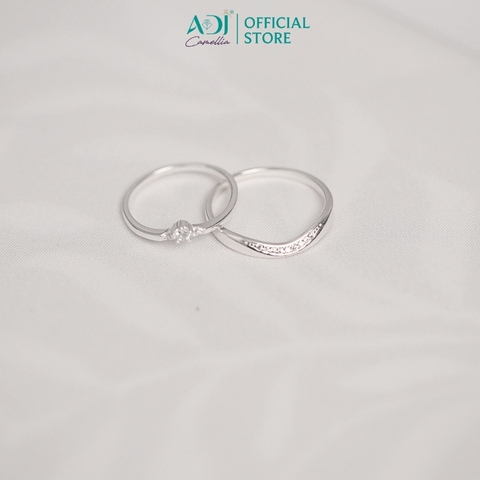 Nhẫn Đôi Bạc ADJ 925  Cổ Điển Xoắn Óc Phụ Kiện Trang Sức Nữ Cao Cấp
