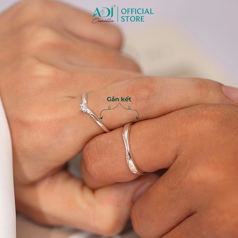 Nhẫn Đôi Bạc ADJ 925  Cổ Điển Xoắn Óc Phụ Kiện Trang Sức Nữ Cao Cấp