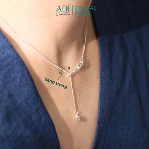 Dây Chuyền Nữ Bạc ADJ 925 Trái Tim Buông Rũ Nhẹ Nhàng Thanh Lịch Phụ Kiện Trang Sức Nữ SDC146123AD