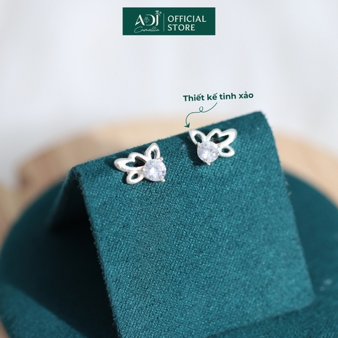 Bông tai Trang sức bạc 925 ADJ thanh lịch thời trang cao cấp Cánh Bướm Nhẹ Nhàng Quyến Rũ SB14069AD