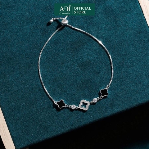 Lắc Tay Nữ Bạc ADJ 925 Cỏ 4 Lá Cách Điệu May Mắn Phụ Kiện Trang Sức Nữ Cao Cấp SLC134285AD